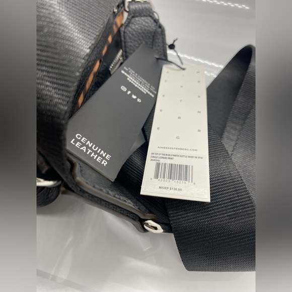 On Top of The World Water Bottle Cross Body Holder Leather Jungle Leopard Nylon - Picture 8 of 8